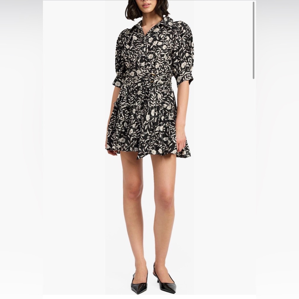 En Saison Mindy Floral Puff Sleeve Mini Dress